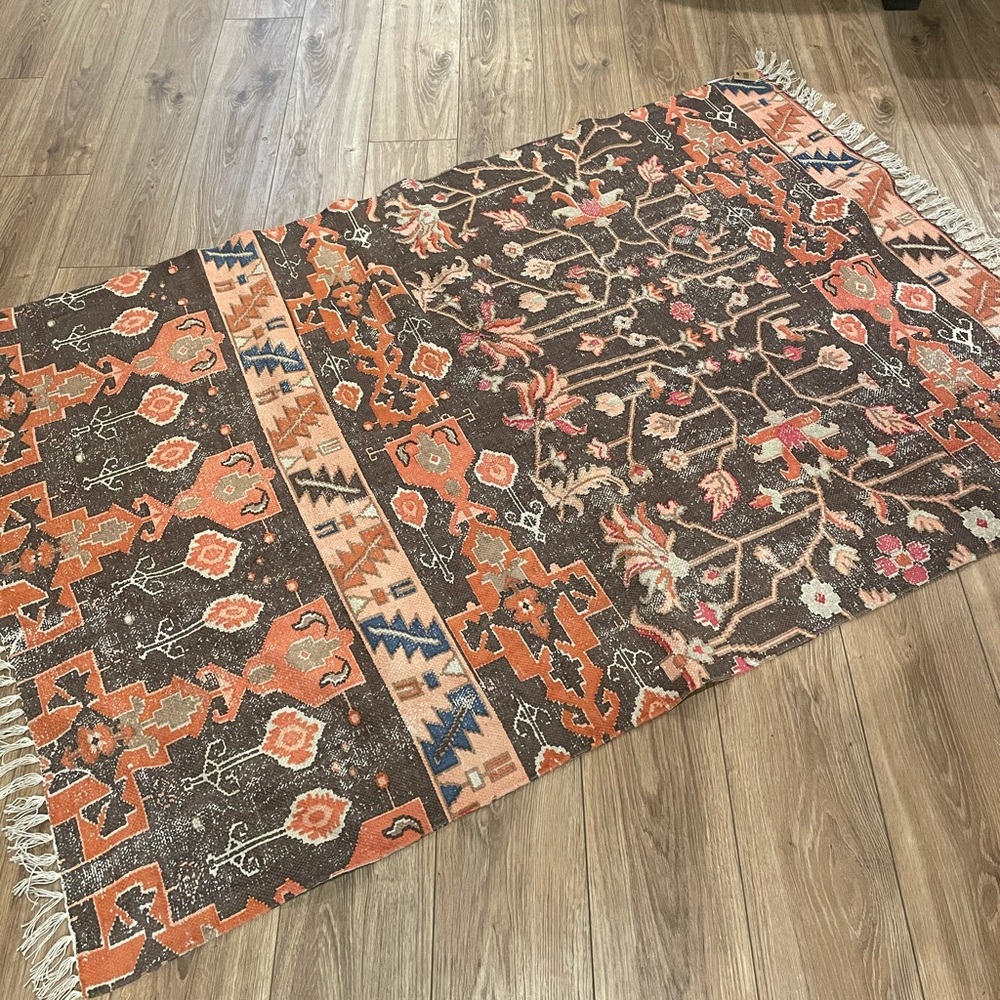 Boho, vintage looking printed rug